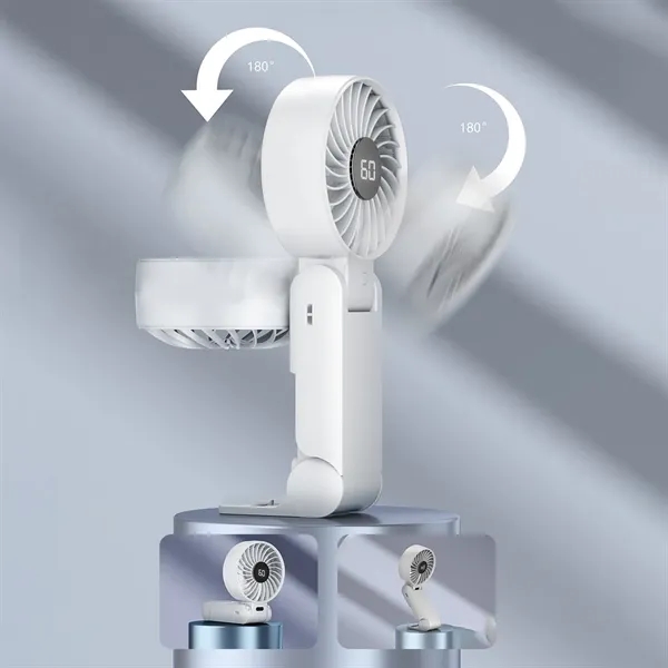 Portable Handheld Fan with Neck Lanyard - Portable Handheld Fan with Neck Lanyard - Image 1 of 4