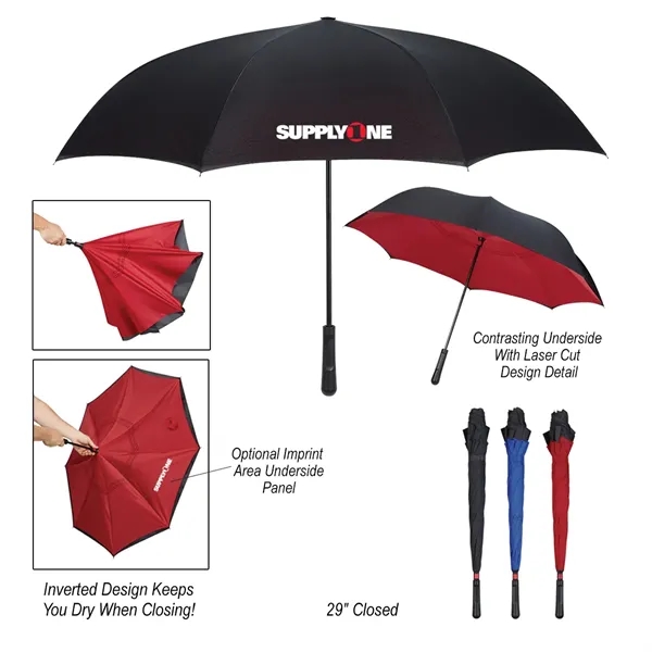 48" Arc Two-Tone Inversion Umbrella - 48" Arc Two-Tone Inversion Umbrella - Image 0 of 7