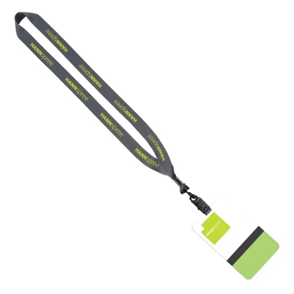 3/4" Polyester Lanyard with 5" W x 3" H Plastic ID Badge - 3/4" Polyester Lanyard with 5" W x 3" H Plastic ID Badge - Image 8 of 12