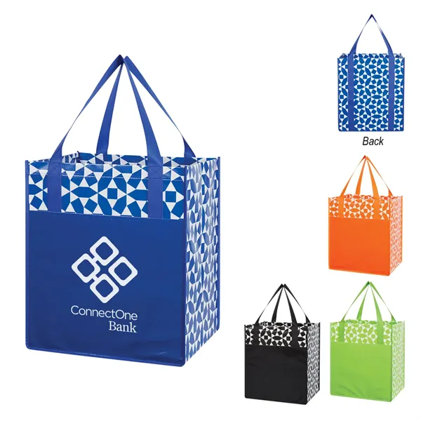Non-Woven Geometric Shopping Tote Bag - Non-Woven Geometric Shopping Tote Bag - Image 0 of 9