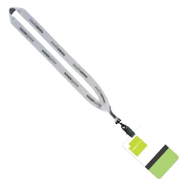 Custom 3/4" Polyester Lanyard with 5" W x 3" H Plastic ID Badge