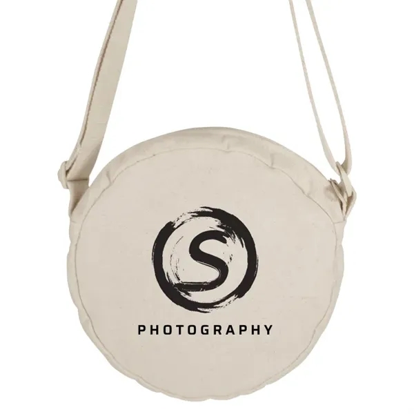 10oz Custom Rhythm Round Cotton Crossbody Bag - 10oz Custom Rhythm Round Cotton Crossbody Bag - Image 3 of 10
