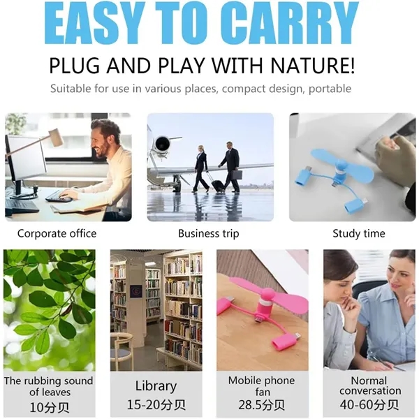 Mini Cell Phone Fan - Mini Cell Phone Fan - Image 2 of 5