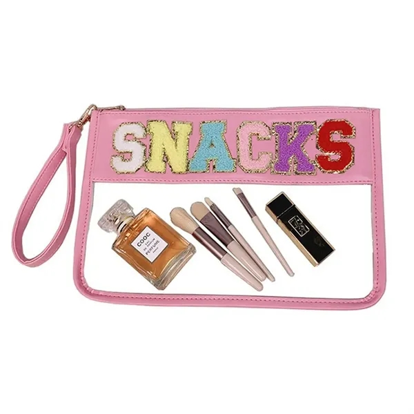 Chenille Letter Clear Zipper Pouch for Travel - Chenille Letter Clear Zipper Pouch for Travel - Image 4 of 9