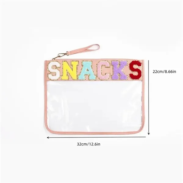 Chenille Letter Clear Zipper Pouch for Travel - Chenille Letter Clear Zipper Pouch for Travel - Image 5 of 9