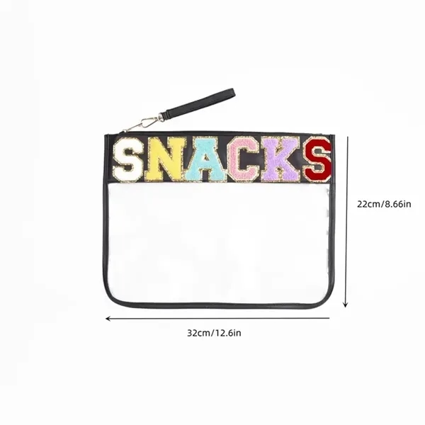 Chenille Letter Clear Zipper Pouch for Travel - Chenille Letter Clear Zipper Pouch for Travel - Image 6 of 9