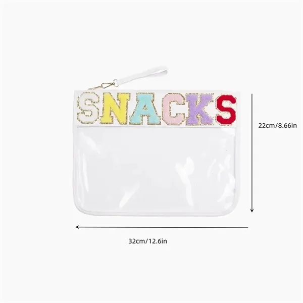 Chenille Letter Clear Zipper Pouch for Travel - Chenille Letter Clear Zipper Pouch for Travel - Image 7 of 9