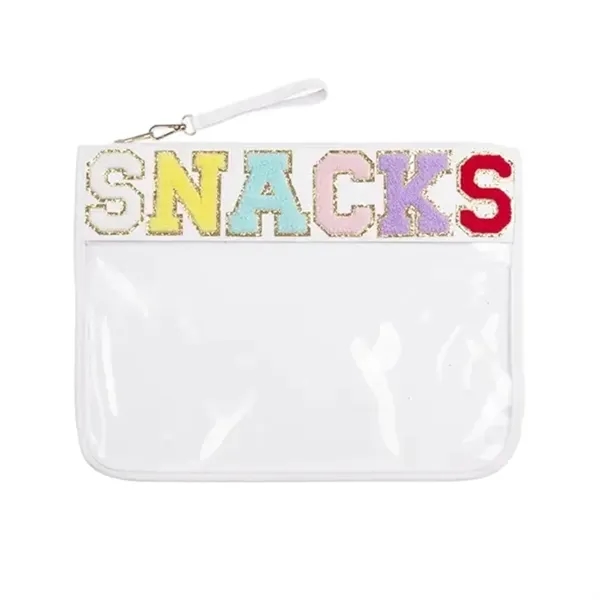 Chenille Letter Clear Zipper Pouch for Travel - Chenille Letter Clear Zipper Pouch for Travel - Image 9 of 9