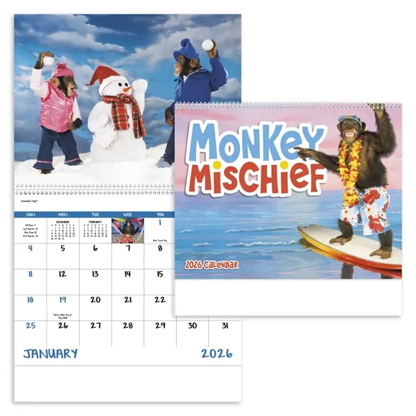 Good Value™ Monkey Mischief - Spiral Calendar - Good Value™ Monkey Mischief - Spiral Calendar - Image 2 of 2