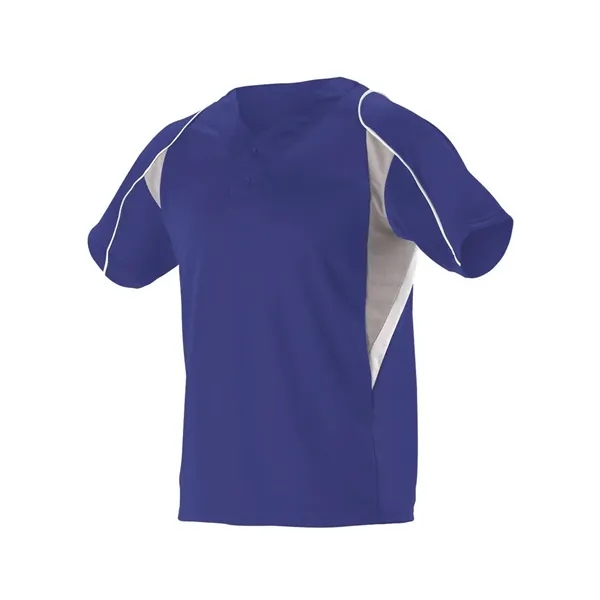 Alleson Athletic Youth Two Button Henley Baseball Jersey - Alleson Athletic Youth Two Button Henley Baseball Jersey - Image 1 of 2