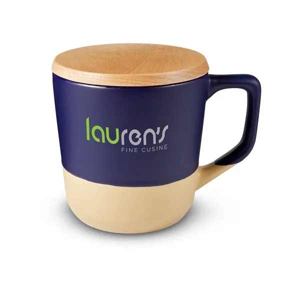 16.5 oz. Boston Ceramic Mug With Wood Lid - 16.5 oz. Boston Ceramic Mug With Wood Lid - Image 2 of 6