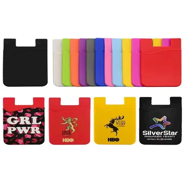 Silicone Smart Phone Wallet w/ Hole - Silicone Smart Phone Wallet w/ Hole - Image 1 of 5