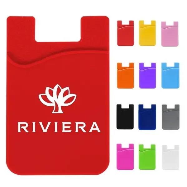 Silicone Smart Phone Wallet w/ Hole - Silicone Smart Phone Wallet w/ Hole - Image 0 of 5