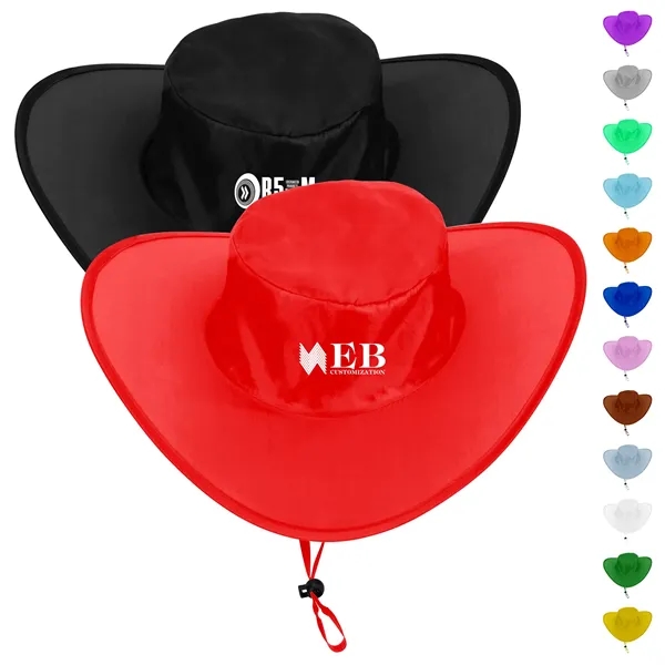 Polyester Foldable Cowboy Hat With Storage Bag - Polyester Foldable Cowboy Hat With Storage Bag - Image 0 of 14