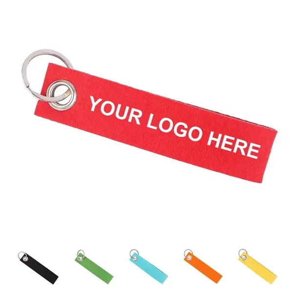 Felt Wrist Keychain With Metal Split Ring - Felt Wrist Keychain With Metal Split Ring - Image 0 of 7