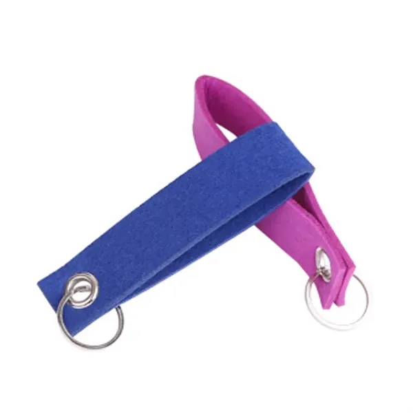 Felt Wrist Keychain With Metal Split Ring - Felt Wrist Keychain With Metal Split Ring - Image 1 of 7