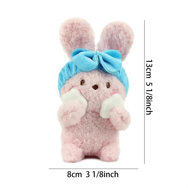 5 Inch Cute Bath Rabbit Dog Bear Plush Toy Keychain - 5 Inch Cute Bath Rabbit Dog Bear Plush Toy Keychain - Image 2 of 6