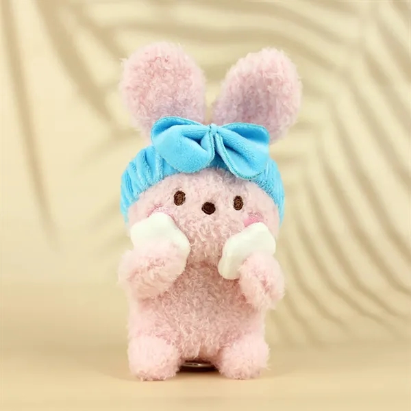 5 Inch Cute Bath Rabbit Dog Bear Plush Toy Keychain - 5 Inch Cute Bath Rabbit Dog Bear Plush Toy Keychain - Image 4 of 6