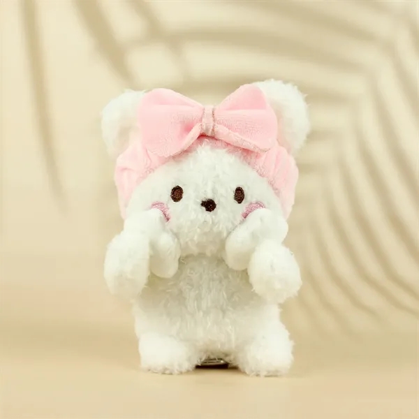 5 Inch Cute Bath Rabbit Dog Bear Plush Toy Keychain - 5 Inch Cute Bath Rabbit Dog Bear Plush Toy Keychain - Image 5 of 6