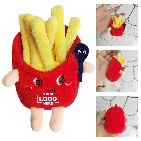 5 Inch Adorable Inspired French Fries Plush Keychain - 5 Inch Adorable Inspired French Fries Plush Keychain - Image 0 of 2