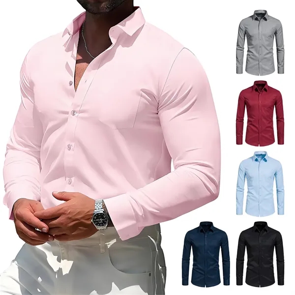 Men's Classic Long Sleeve Wrinkle - Free Shirt w/Pocket - Men's Classic Long Sleeve Wrinkle - Free Shirt w/Pocket - Image 1 of 8
