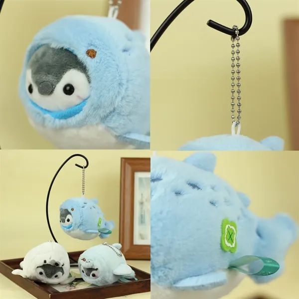 4 Inch Whale Penguin Hybrid Marine Animal Plush Keychain - 4 Inch Whale Penguin Hybrid Marine Animal Plush Keychain - Image 1 of 6