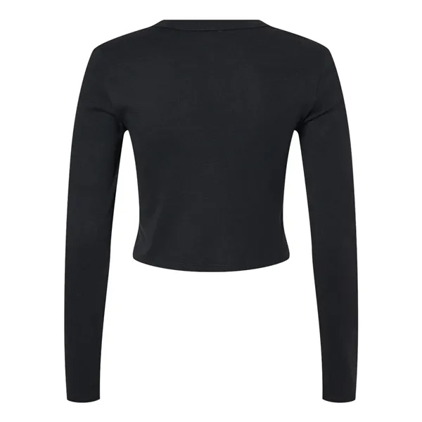 BELLA + CANVAS Women's Micro Rib Long Sleeve Baby Tee - BELLA + CANVAS Women's Micro Rib Long Sleeve Baby Tee - Image 4 of 10