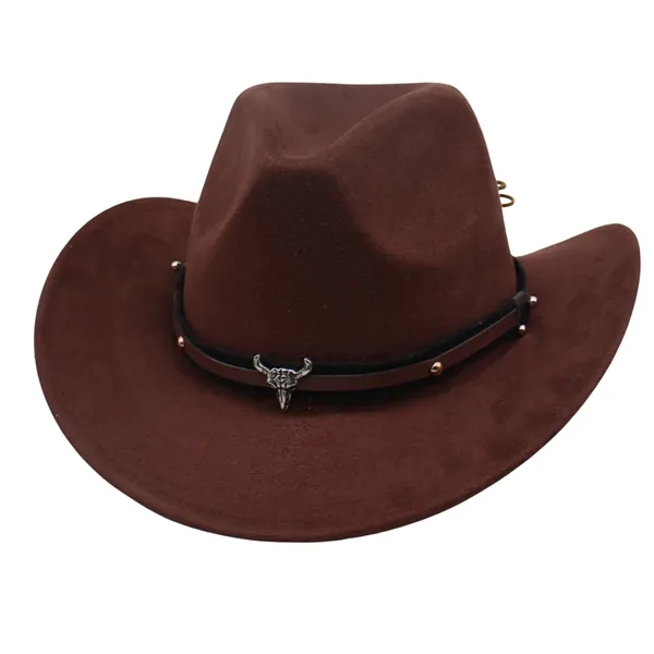 Suede Western Cowboy Hat - Suede Western Cowboy Hat - Image 5 of 10