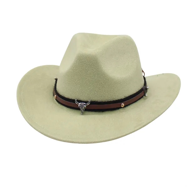 Suede Western Cowboy Hat - Suede Western Cowboy Hat - Image 7 of 10