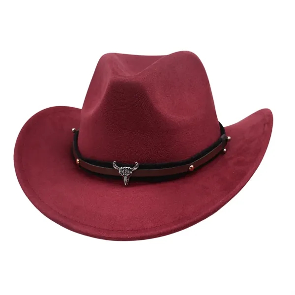 Suede Western Cowboy Hat - Suede Western Cowboy Hat - Image 8 of 10