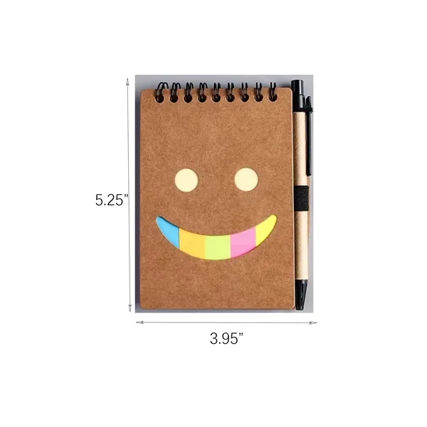 Spiral Notebook Pen Set W/ Smile Face - Spiral Notebook Pen Set W/ Smile Face - Image 1 of 1