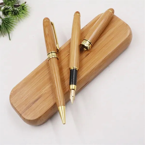 Eco-Friendly Bamboo Writing Set, Corporate Gift Pens - Eco-Friendly Bamboo Writing Set, Corporate Gift Pens - Image 1 of 2