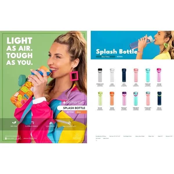 Elemental® Splash 26oz Tritan Water Bottle w/ Drinking Straw - Elemental® Splash 26oz Tritan Water Bottle w/ Drinking Straw - Image 16 of 16