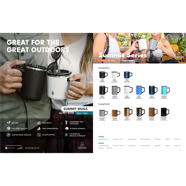 Elemental® Summit 16oz Stainless Steel Camp Mug with Shatter - Elemental® Summit 16oz Stainless Steel Camp Mug with Shatter - Image 15 of 15