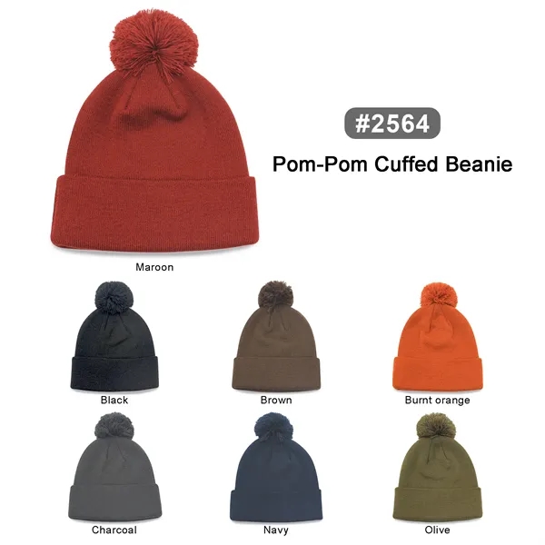 12" Knit Beanie Pompon - 12" Knit Beanie Pompon - Image 8 of 10