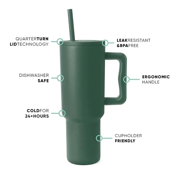 40oz Tumbler with Handle and Straw Lid - 40oz Tumbler with Handle and Straw Lid - Image 3 of 4