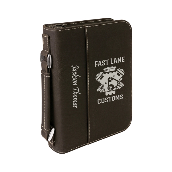 6 3/4"x9 1/4" Black & Silver Leatherette Book/Bible Cover - 6 3/4"x9 1/4" Black & Silver Leatherette Book/Bible Cover - Image 0 of 1
