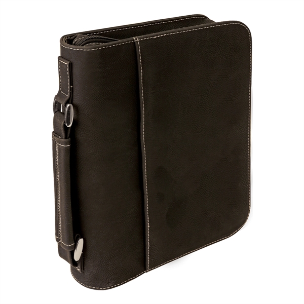 7 1/2" x 10 3/4" Black & Silver Leatherette Book/Bible Cover - 7 1/2" x 10 3/4" Black & Silver Leatherette Book/Bible Cover - Image 1 of 1