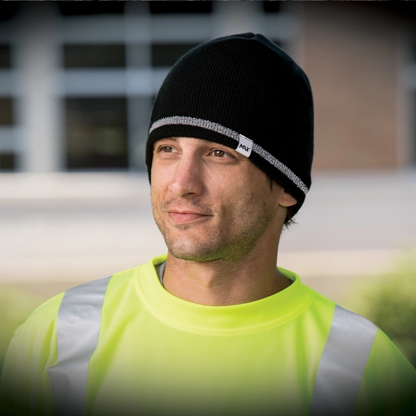 Beanie with Reflective Strip with Thinsulate Lining - Beanie with Reflective Strip with Thinsulate Lining - Image 3 of 6