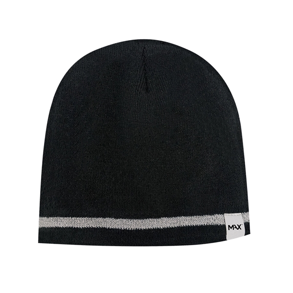 Beanie with Reflective Strip with Thinsulate Lining - Beanie with Reflective Strip with Thinsulate Lining - Image 1 of 6