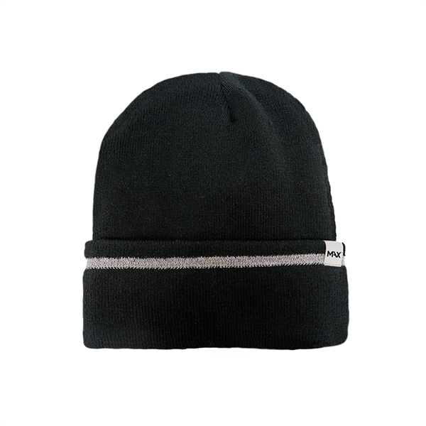 Cuffed Beanie with Reflective Strip and Thinsulate Lining - Cuffed Beanie with Reflective Strip and Thinsulate Lining - Image 1 of 2