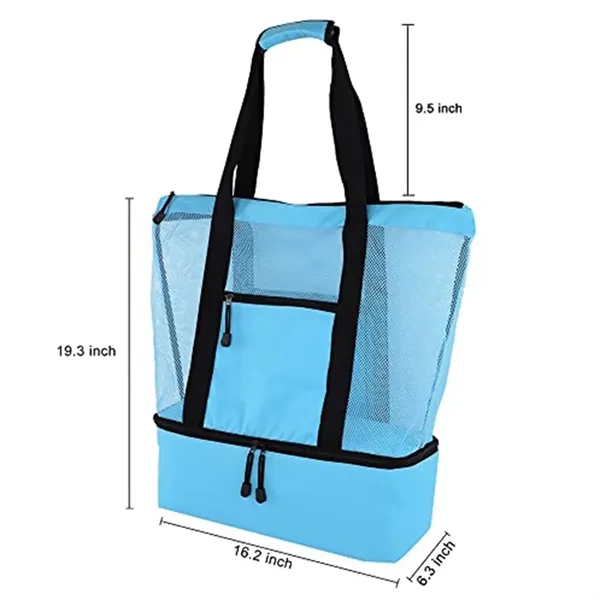 3-in-1 Mesh Beach Tote Bag with Insulated Picnic Cooler - 3-in-1 Mesh Beach Tote Bag with Insulated Picnic Cooler - Image 5 of 6