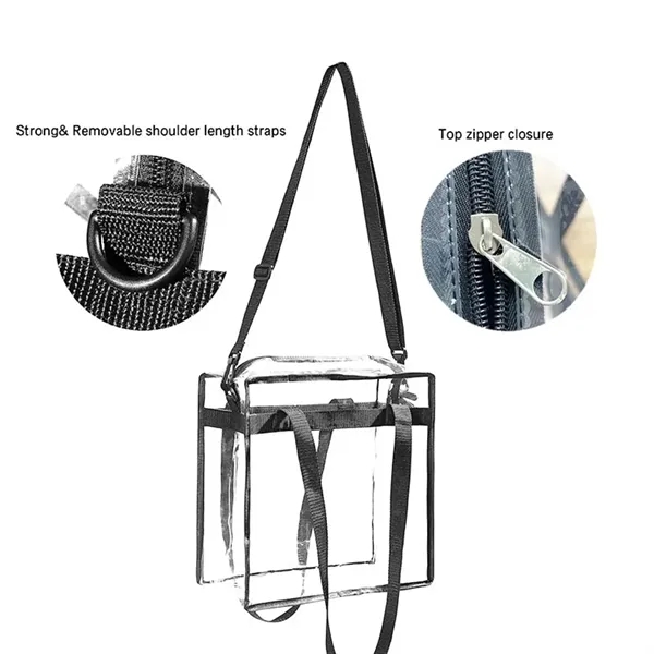 Clear Tote Bag with Zipper and Adjustable Strap - Clear Tote Bag with Zipper and Adjustable Strap - Image 2 of 9