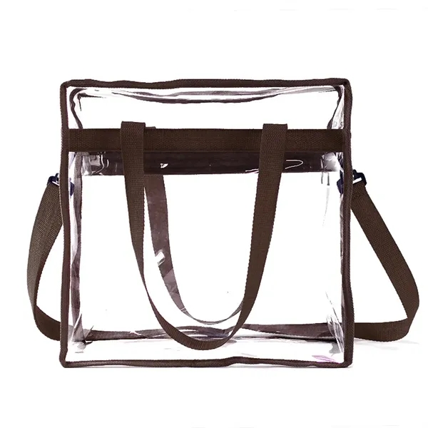 Clear Tote Bag with Zipper and Adjustable Strap - Clear Tote Bag with Zipper and Adjustable Strap - Image 5 of 9