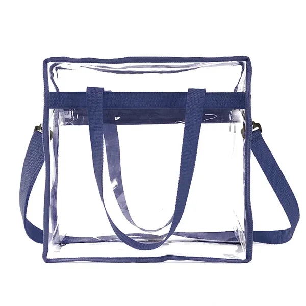Clear Tote Bag with Zipper and Adjustable Strap - Clear Tote Bag with Zipper and Adjustable Strap - Image 6 of 9