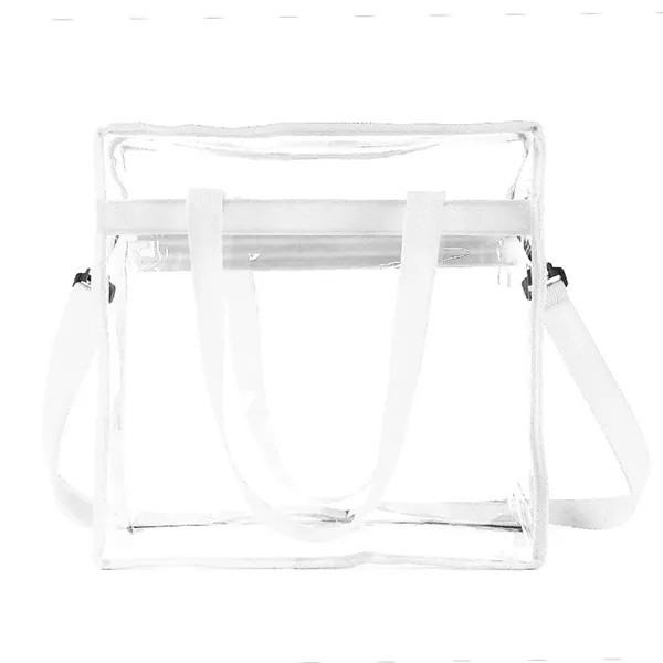 Clear Tote Bag with Zipper and Adjustable Strap - Clear Tote Bag with Zipper and Adjustable Strap - Image 8 of 9