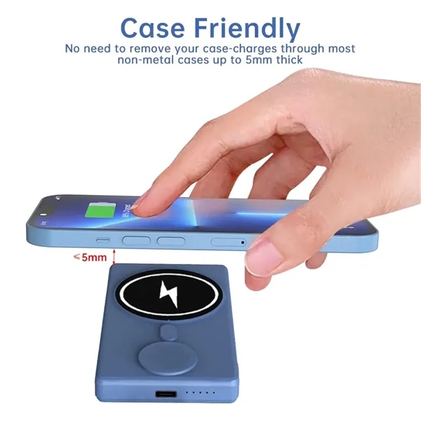 3 in 1 Slim 5000mAh Magnetic Wireless Power Bank - 3 in 1 Slim 5000mAh Magnetic Wireless Power Bank - Image 3 of 5