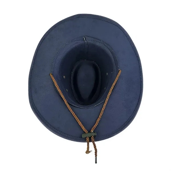 Fashion National Retro Drawstring Jazz Western Cowboy Hat - Fashion National Retro Drawstring Jazz Western Cowboy Hat - Image 2 of 12