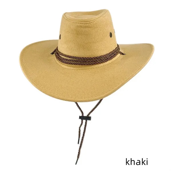 Fashion National Retro Drawstring Jazz Western Cowboy Hat - Fashion National Retro Drawstring Jazz Western Cowboy Hat - Image 3 of 12