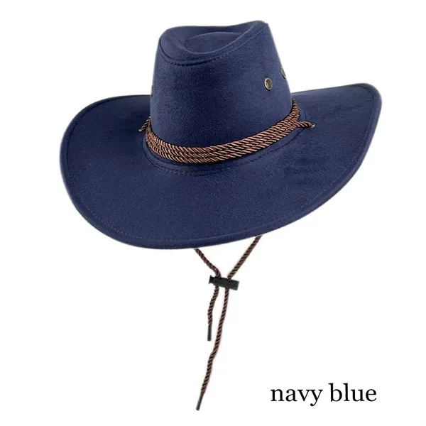 Fashion National Retro Drawstring Jazz Western Cowboy Hat - Fashion National Retro Drawstring Jazz Western Cowboy Hat - Image 5 of 12